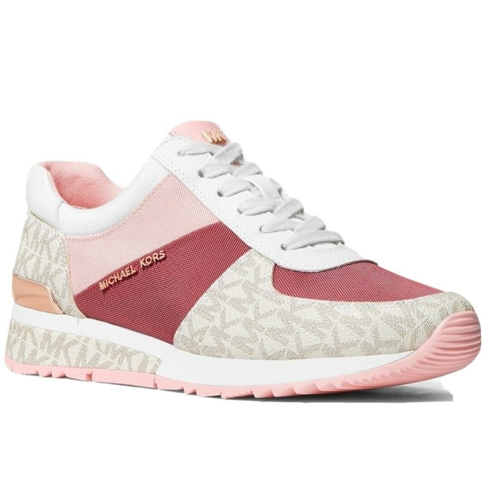 Michael Kors Allie Wrap Tech Canvas Sneakers Light Berry Sorbet